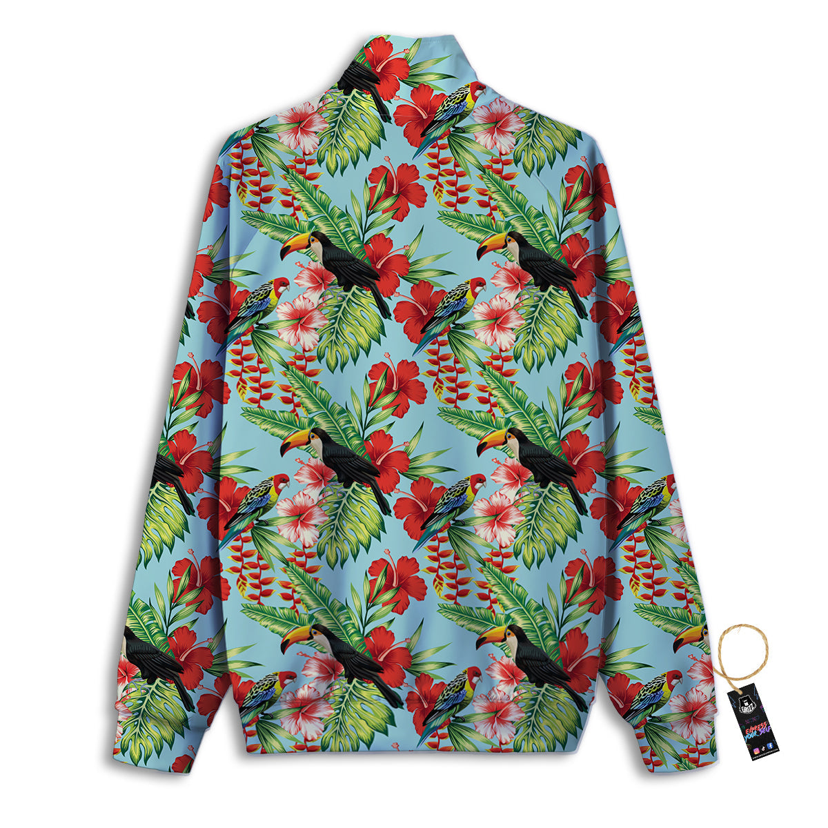 Tropical Parrot Toucan Print Pattern Track Jacket-grizzshop