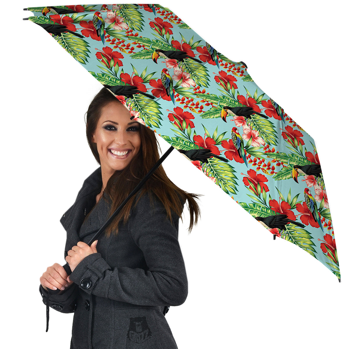 Tropical Parrot Toucan Print Pattern Umbrella-grizzshop