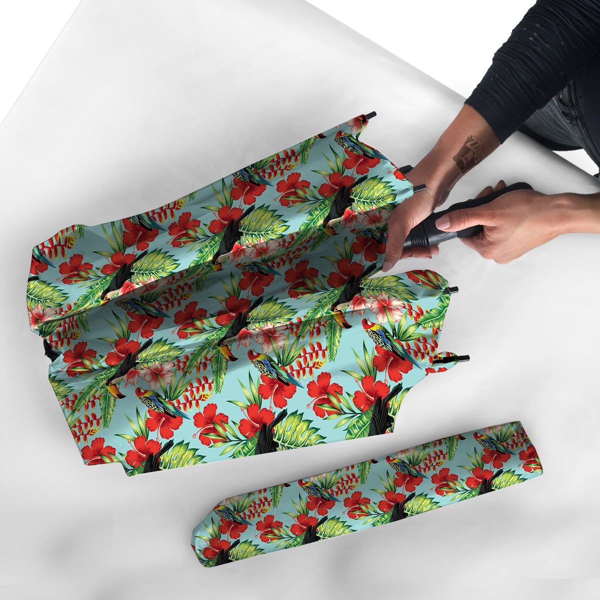 Tropical Parrot Toucan Print Pattern Umbrella-grizzshop