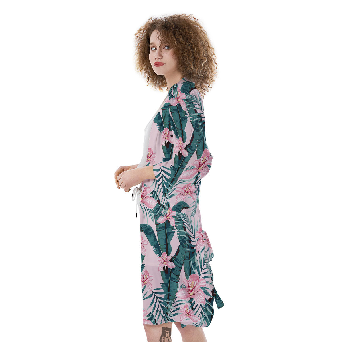 Tropical Pink Hawaiian Print Pattern Kimono-grizzshop