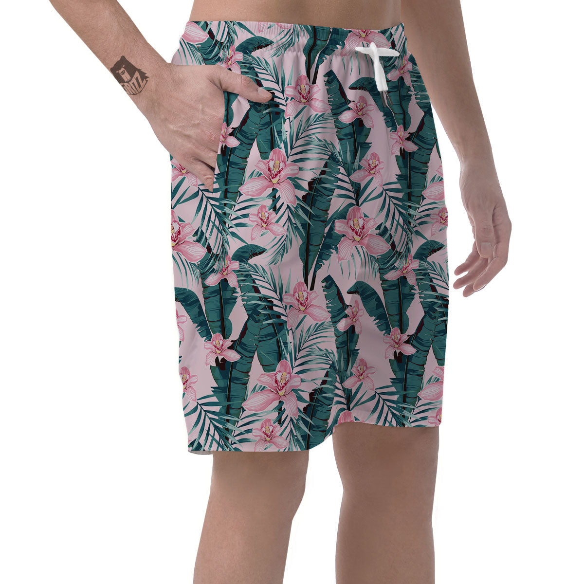 Tropical Pink Hawaiian Print Pattern Men's Shorts-grizzshop