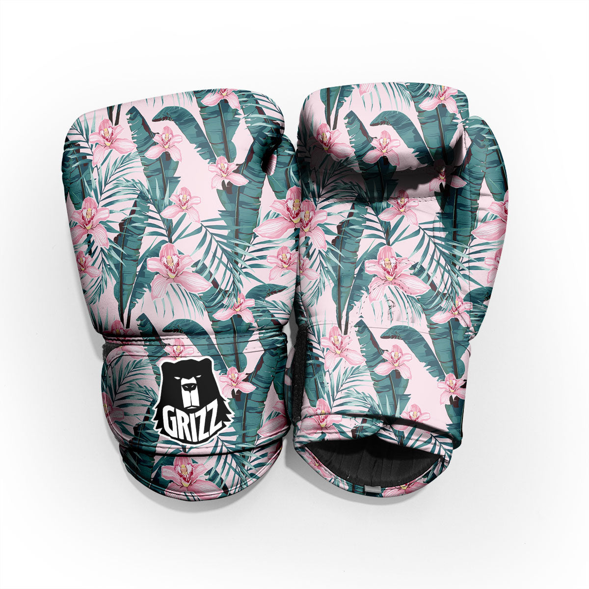 Tropical Pink Hawaiian Print Pattern Sparring Gloves-grizzshop