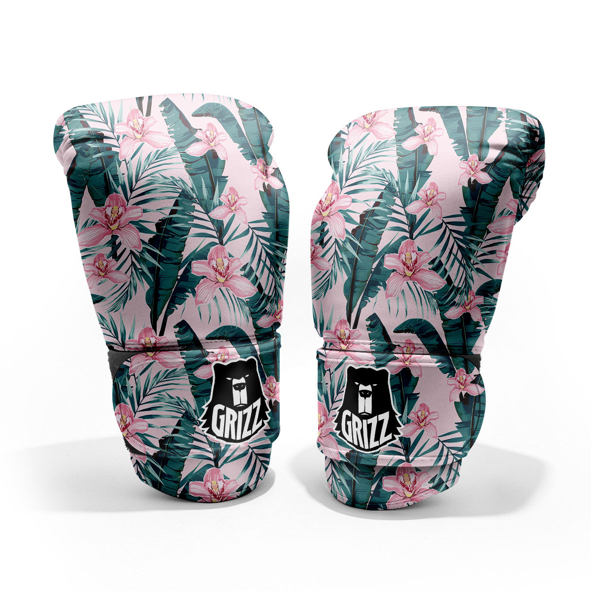 Tropical Pink Hawaiian Print Pattern Sparring Gloves-grizzshop