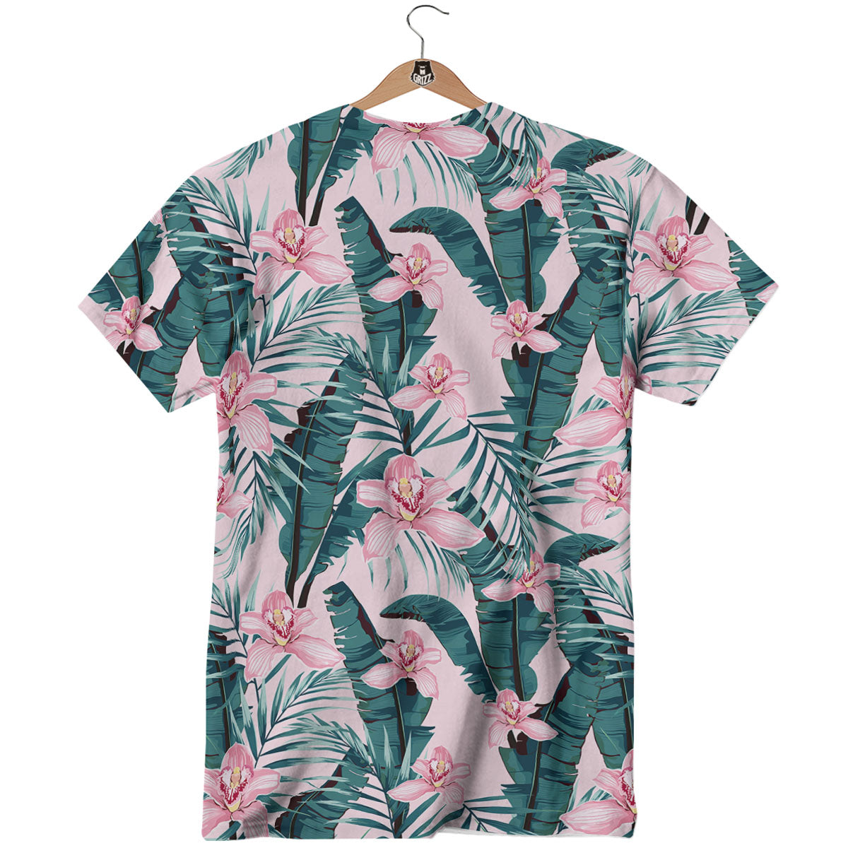 Tropical Pink Hawaiian Print Pattern T-Shirt-grizzshop
