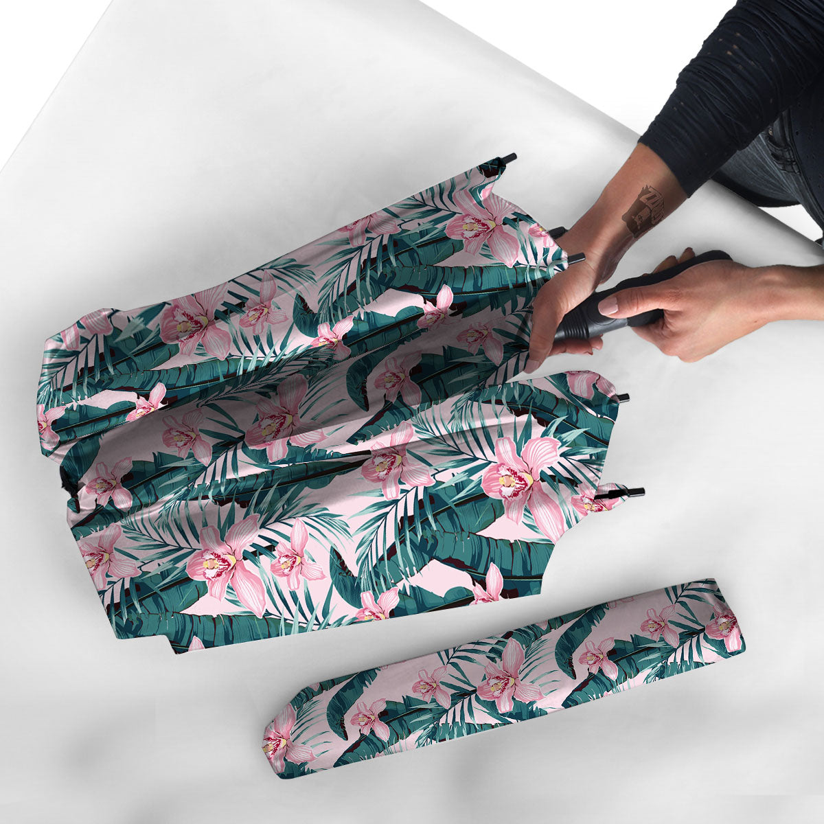 Tropical Pink Hawaiian Print Pattern Umbrella-grizzshop