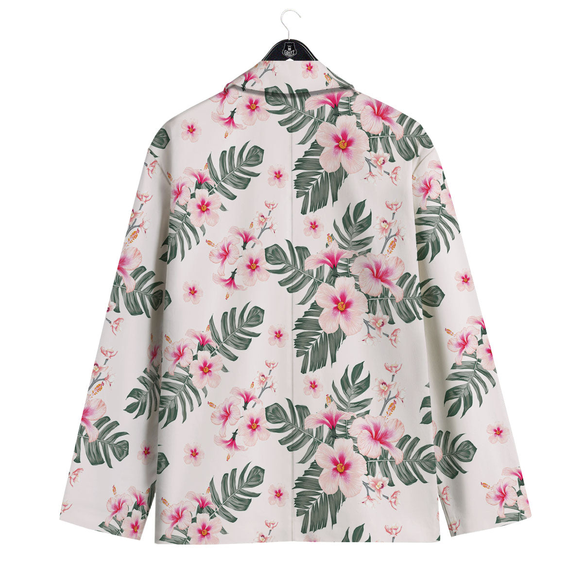 Tropical Pink Hibiscus Print Pattern Men's Sport Coat-grizzshop