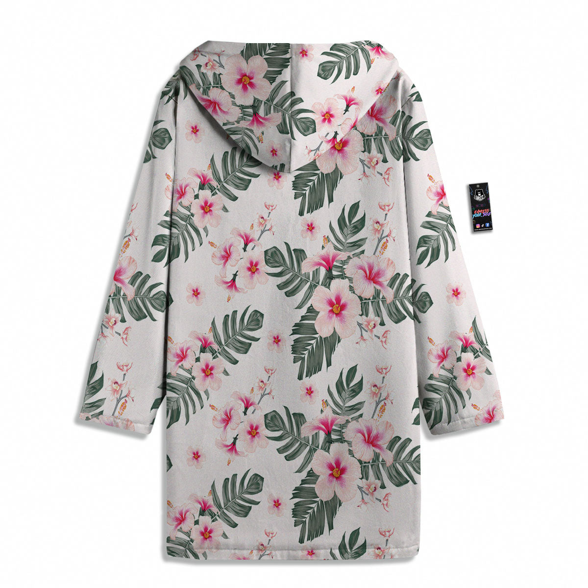 Tropical Pink Hibiscus Print Pattern Men's Windbreaker Jacket-grizzshop