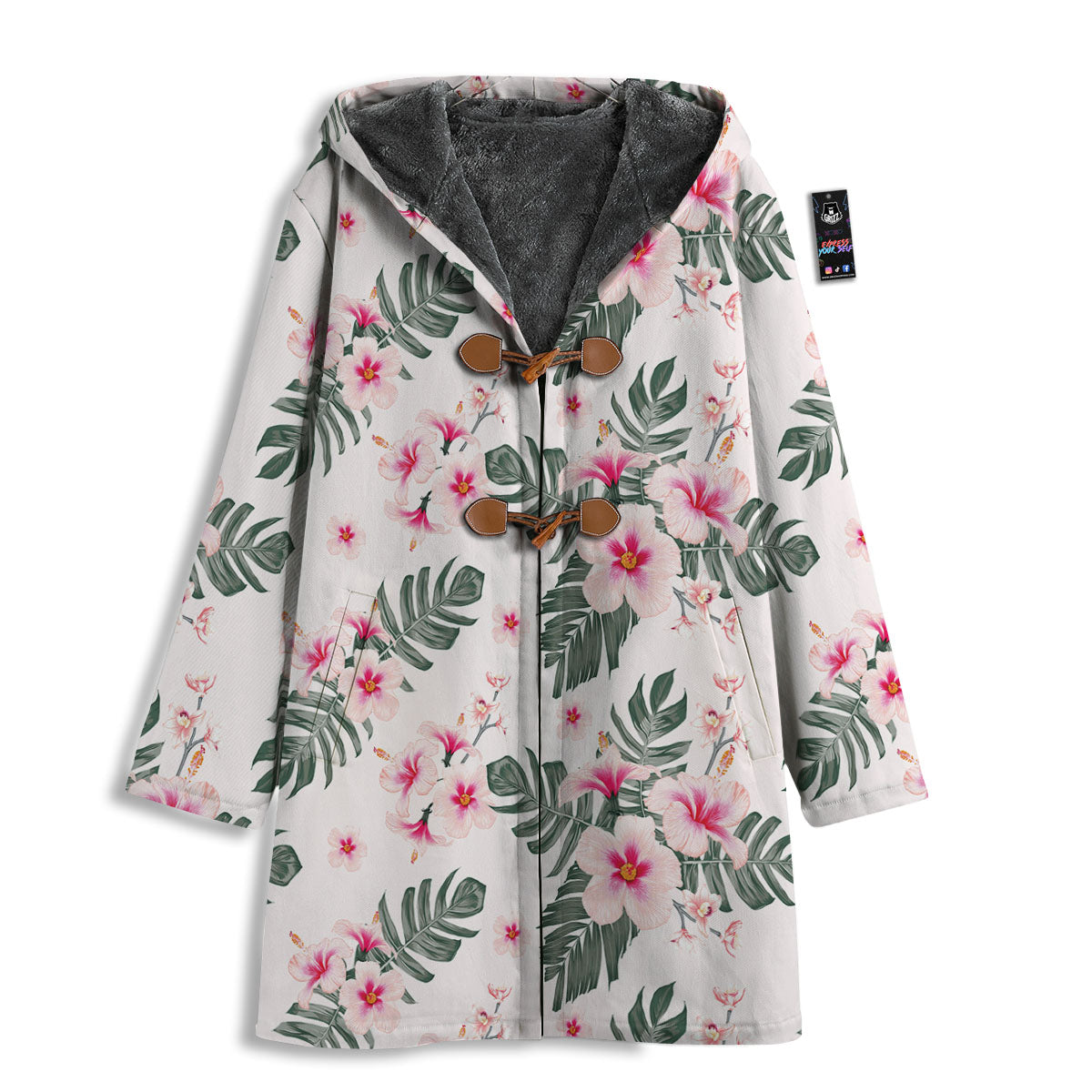 Tropical Pink Hibiscus Print Pattern Men's Windbreaker Jacket-grizzshop