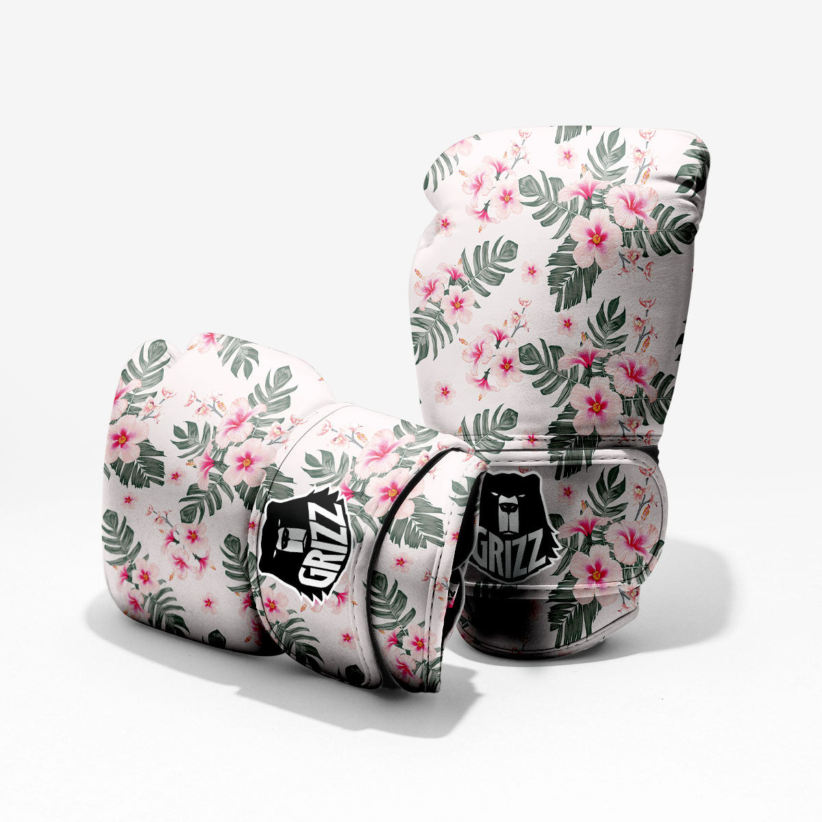 Tropical Pink Hibiscus Print Pattern Pro Boxing Glove