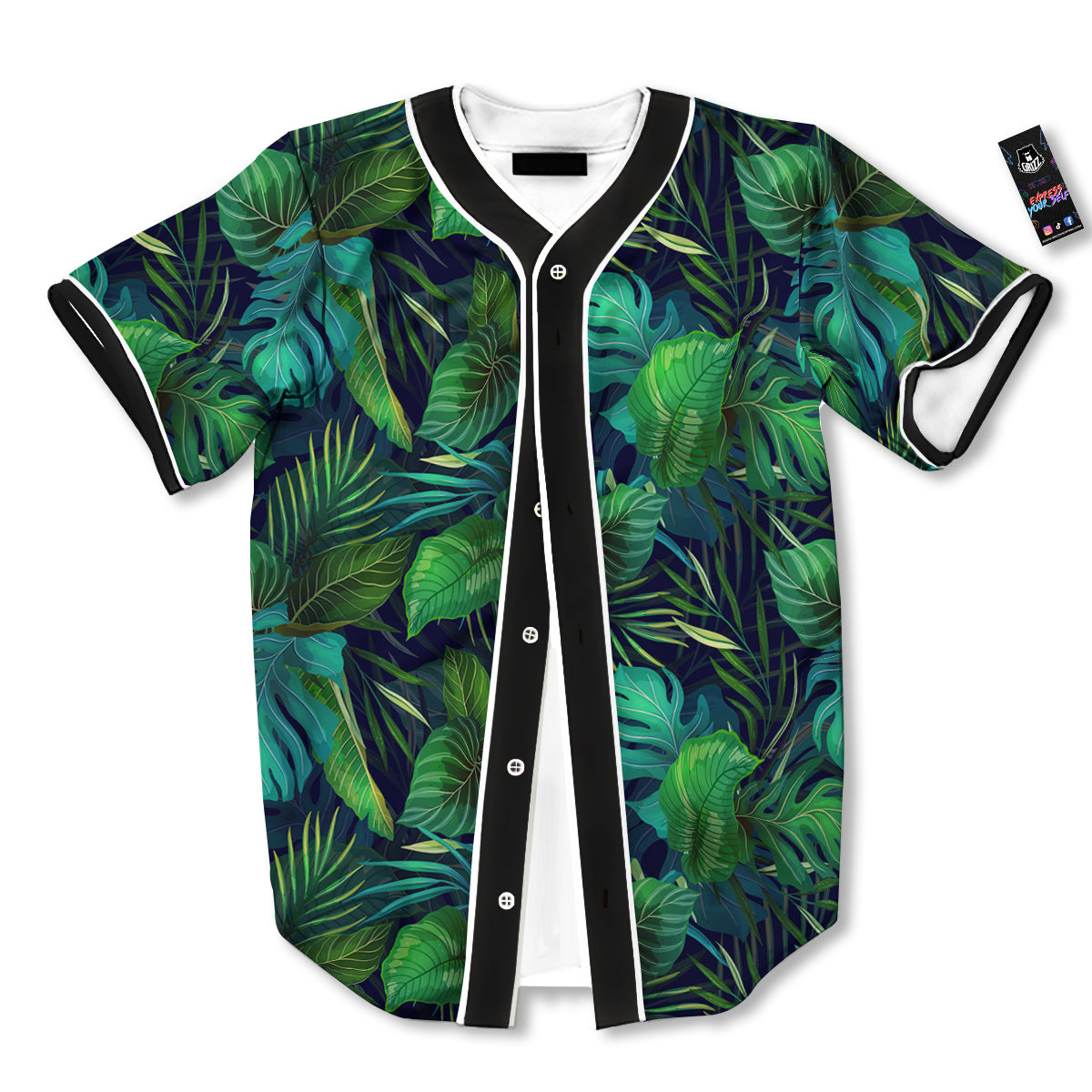 Tropical Plants Hawaiian Print Pattern Baseball Jersey-grizzshop