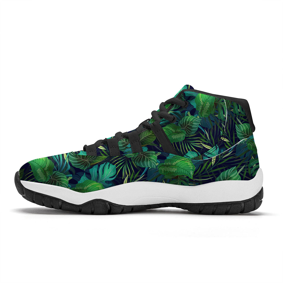 Tropical Plants Hawaiian Print Pattern Black Bball Shoes-grizzshop