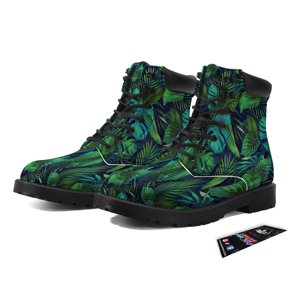 Tropical Plants Hawaiian Print Pattern Boots-grizzshop