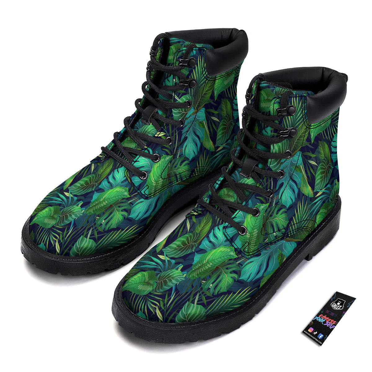 Tropical Plants Hawaiian Print Pattern Boots-grizzshop