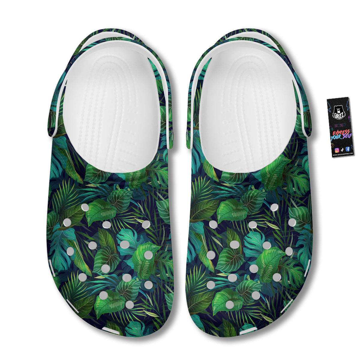 Tropical Plants Hawaiian Print Pattern Clog-grizzshop