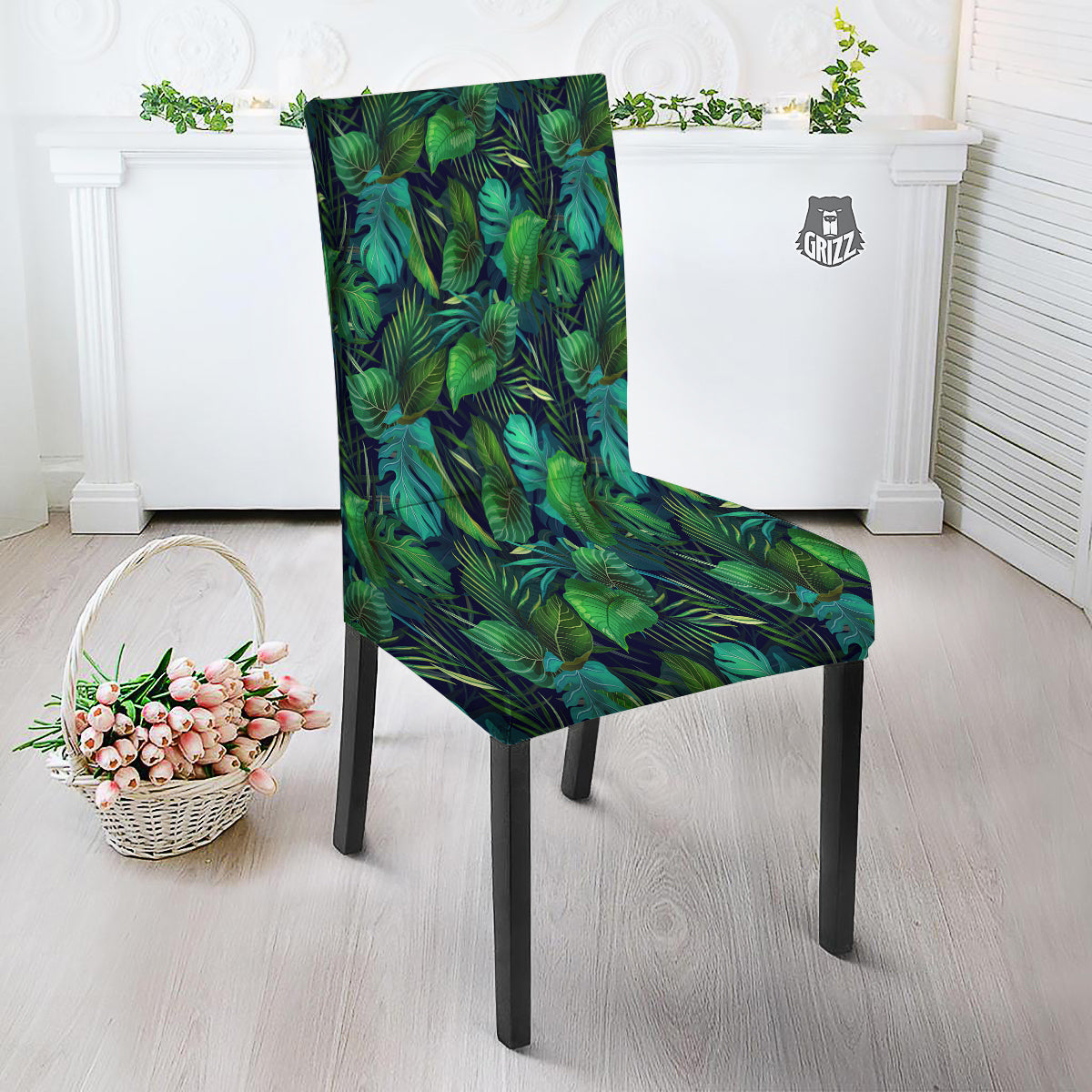 Tropical Plants Hawaiian Print Pattern Dining Chair Slipcover-grizzshop