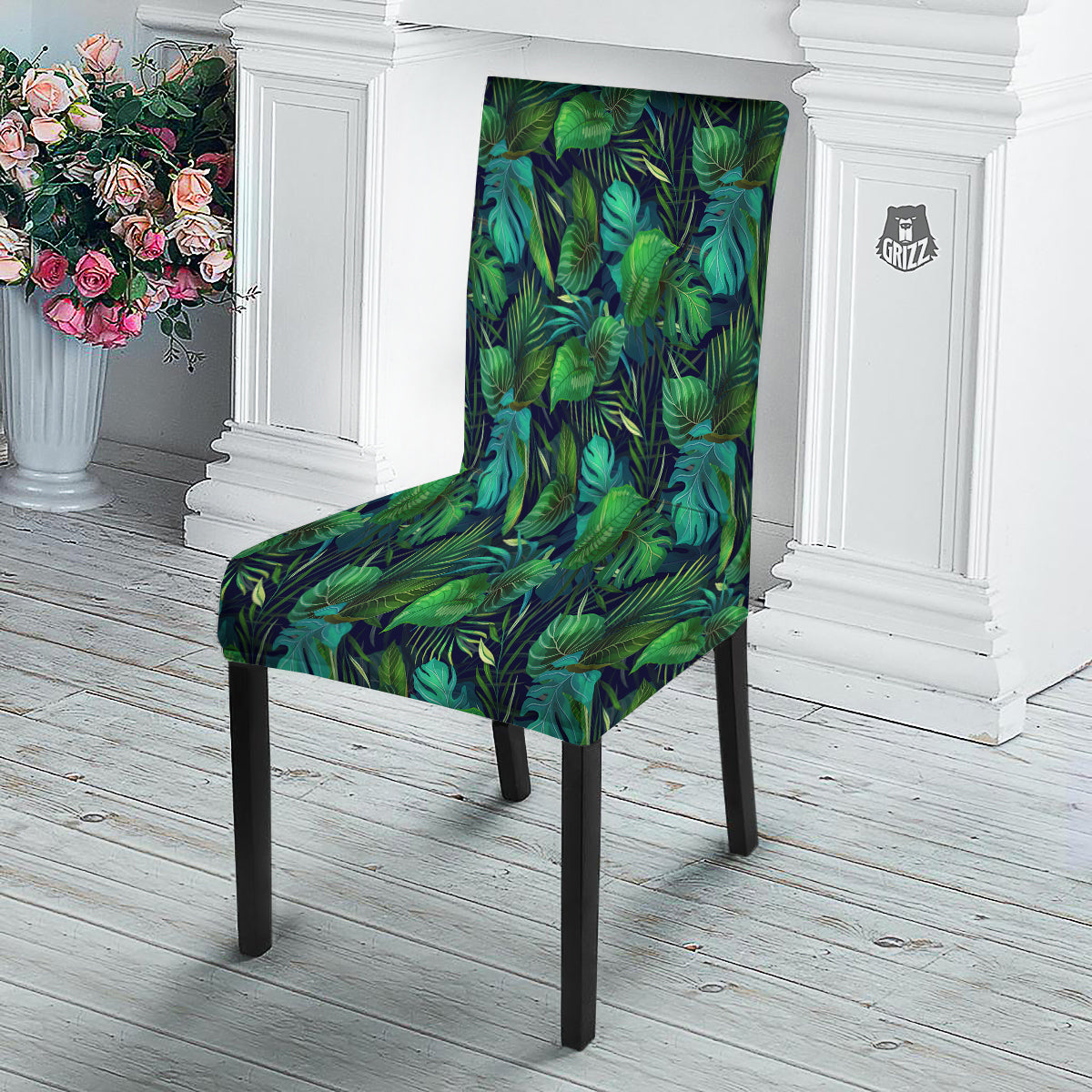 Tropical Plants Hawaiian Print Pattern Dining Chair Slipcover-grizzshop