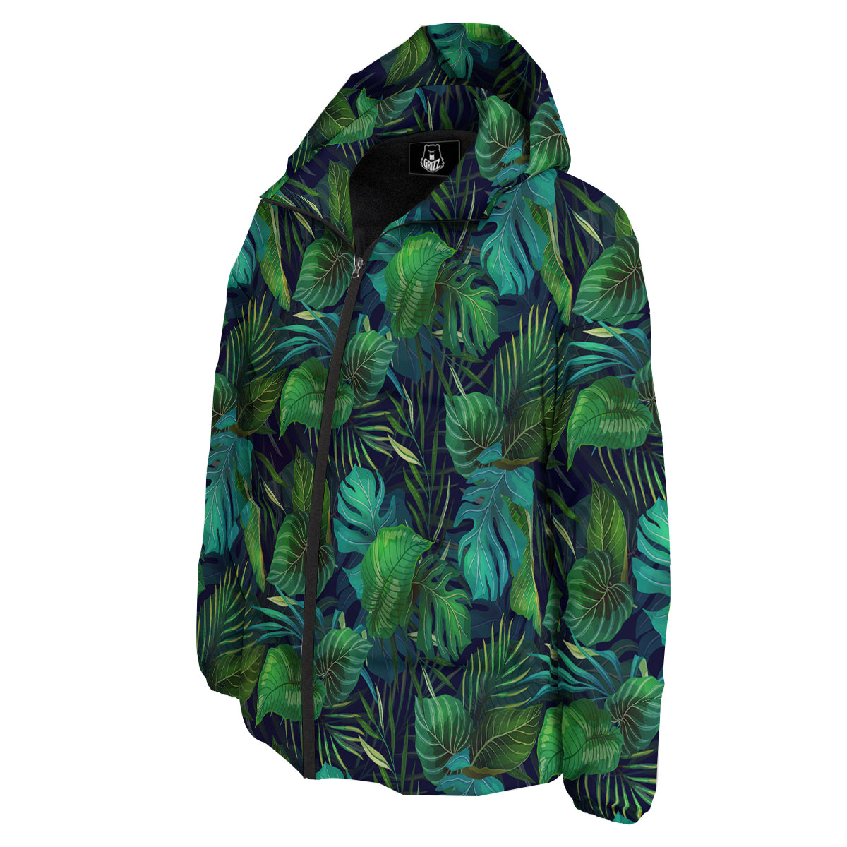 Tropical Plants Hawaiian Print Pattern Down Jacket-grizzshop