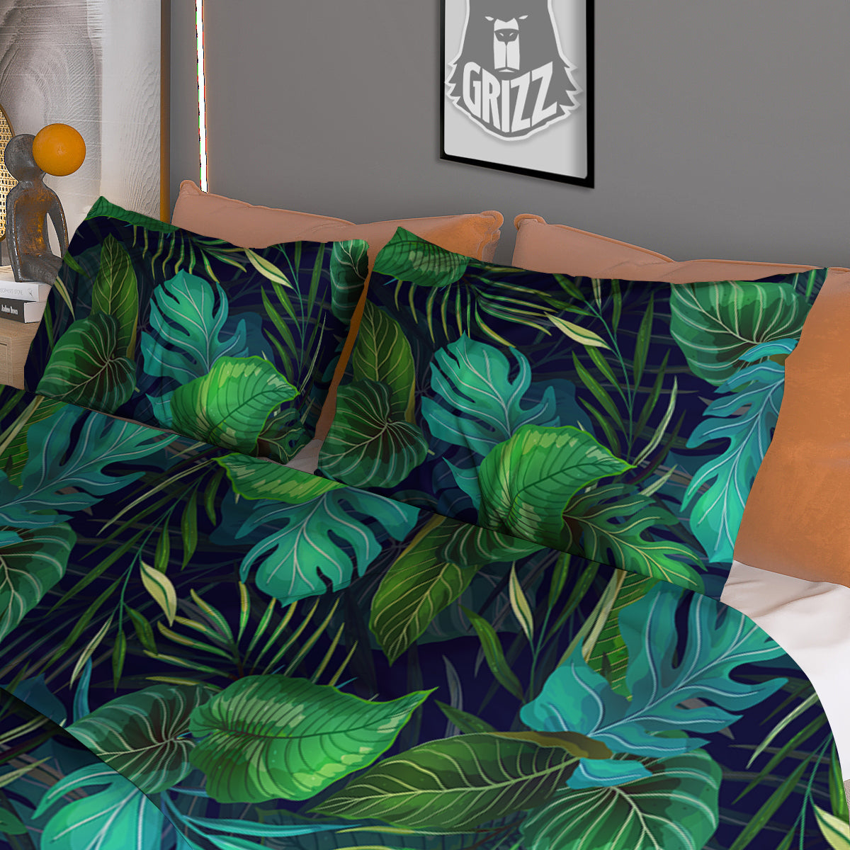 Tropical Plants Hawaiian Print Pattern Duvet Cover Bedding Set