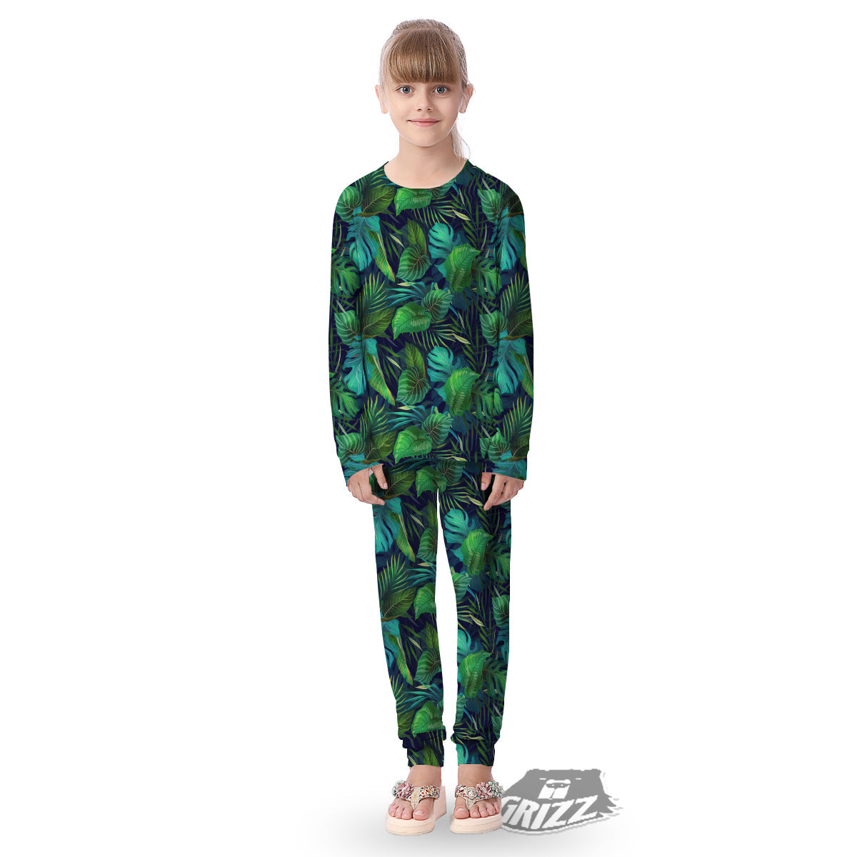 Tropical Plants Hawaiian Print Pattern Kid's Pajamas-grizzshop