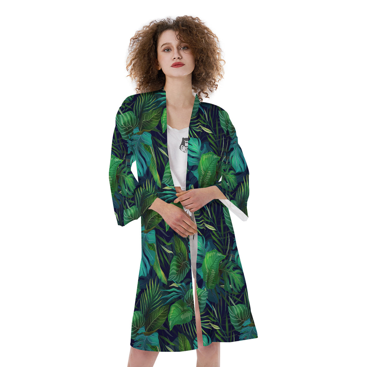 Tropical Plants Hawaiian Print Pattern Kimono-grizzshop