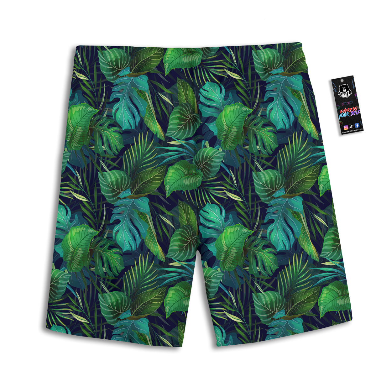 Tropical Plants Hawaiian Print Pattern Men's Athletic Shorts