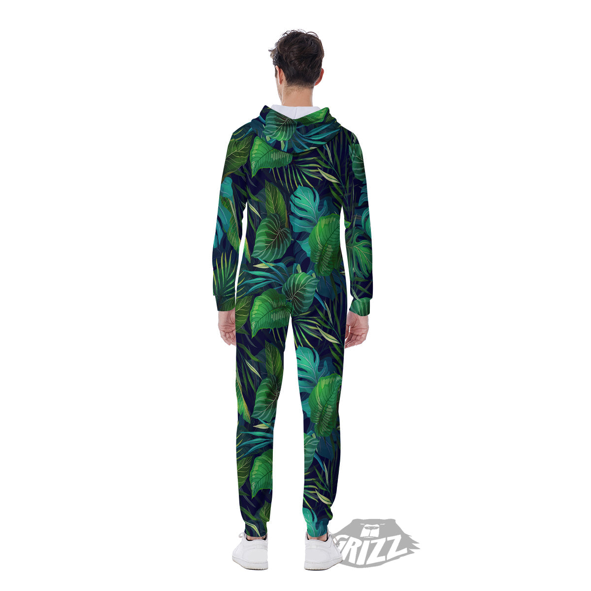 Tropical Plants Hawaiian Print Pattern Men's Jumpsuit-grizzshop