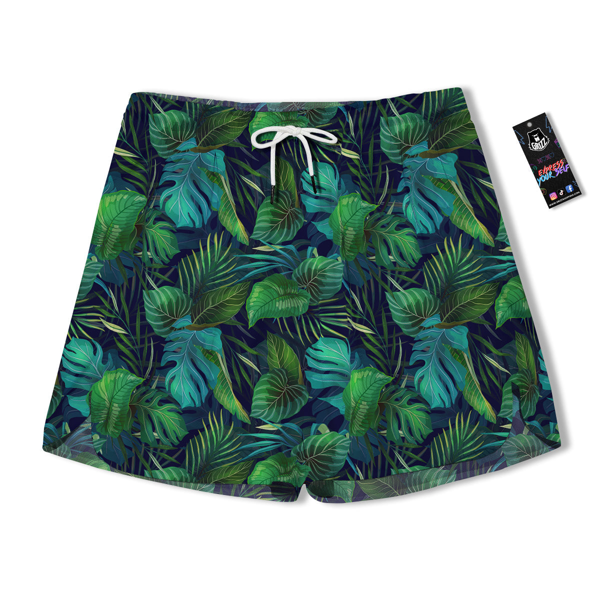 Tropical Plants Hawaiian Print Pattern Men's Running Shorts-grizzshop