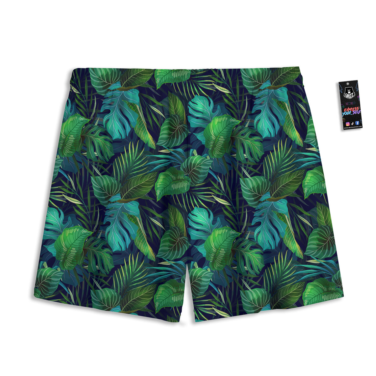 Tropical Plants Hawaiian Print Pattern Mesh Shorts