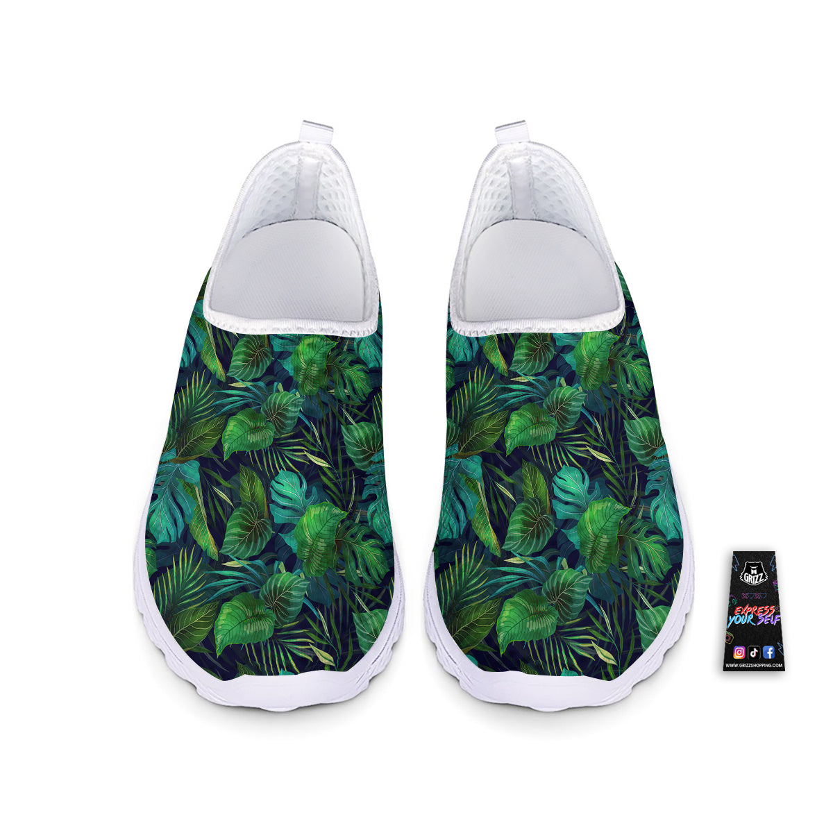 Tropical Plants Hawaiian Print Pattern Nurse Shoes-grizzshop