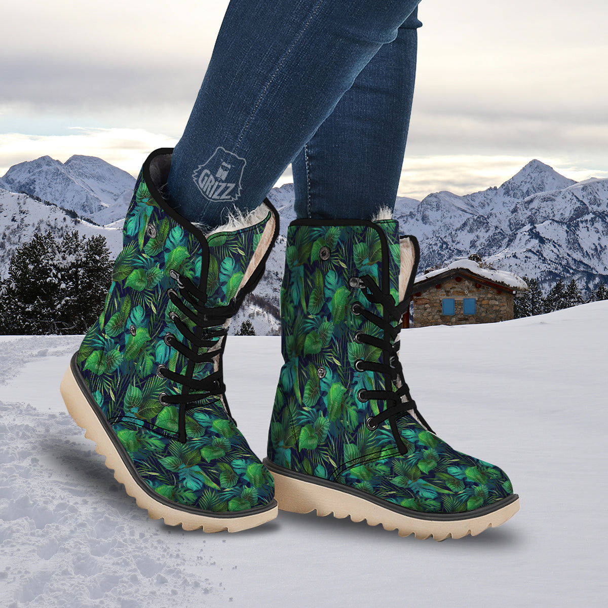 Tropical Plants Hawaiian Print Pattern Snow Boots-grizzshop