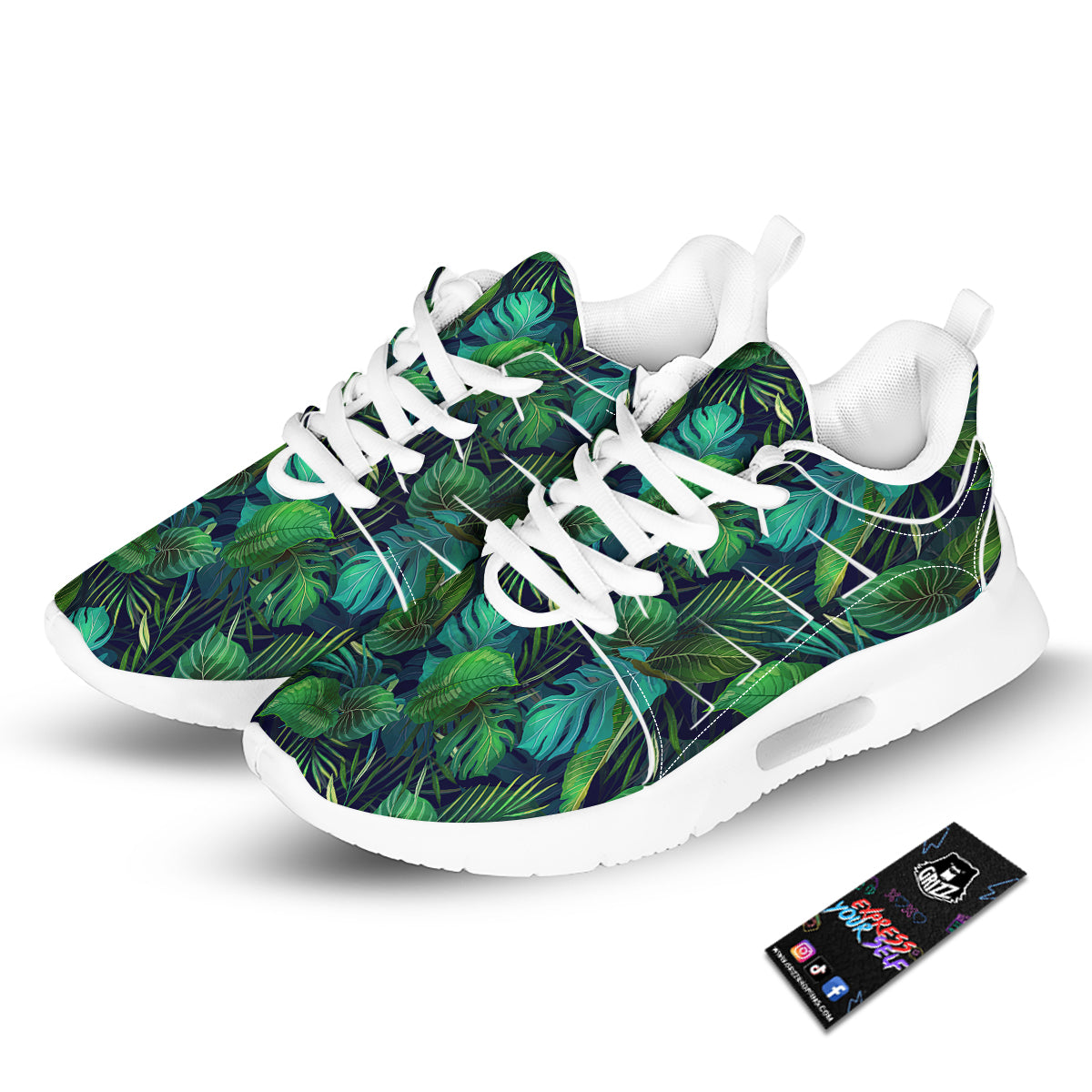 Tropical Plants Hawaiian Print Pattern Tennis Shoes-grizzshop