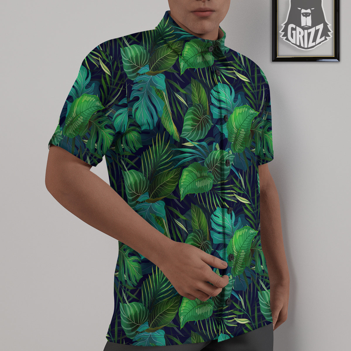Tropical Plants Hawaiian Print Pattern Untucked Shirts-grizzshop