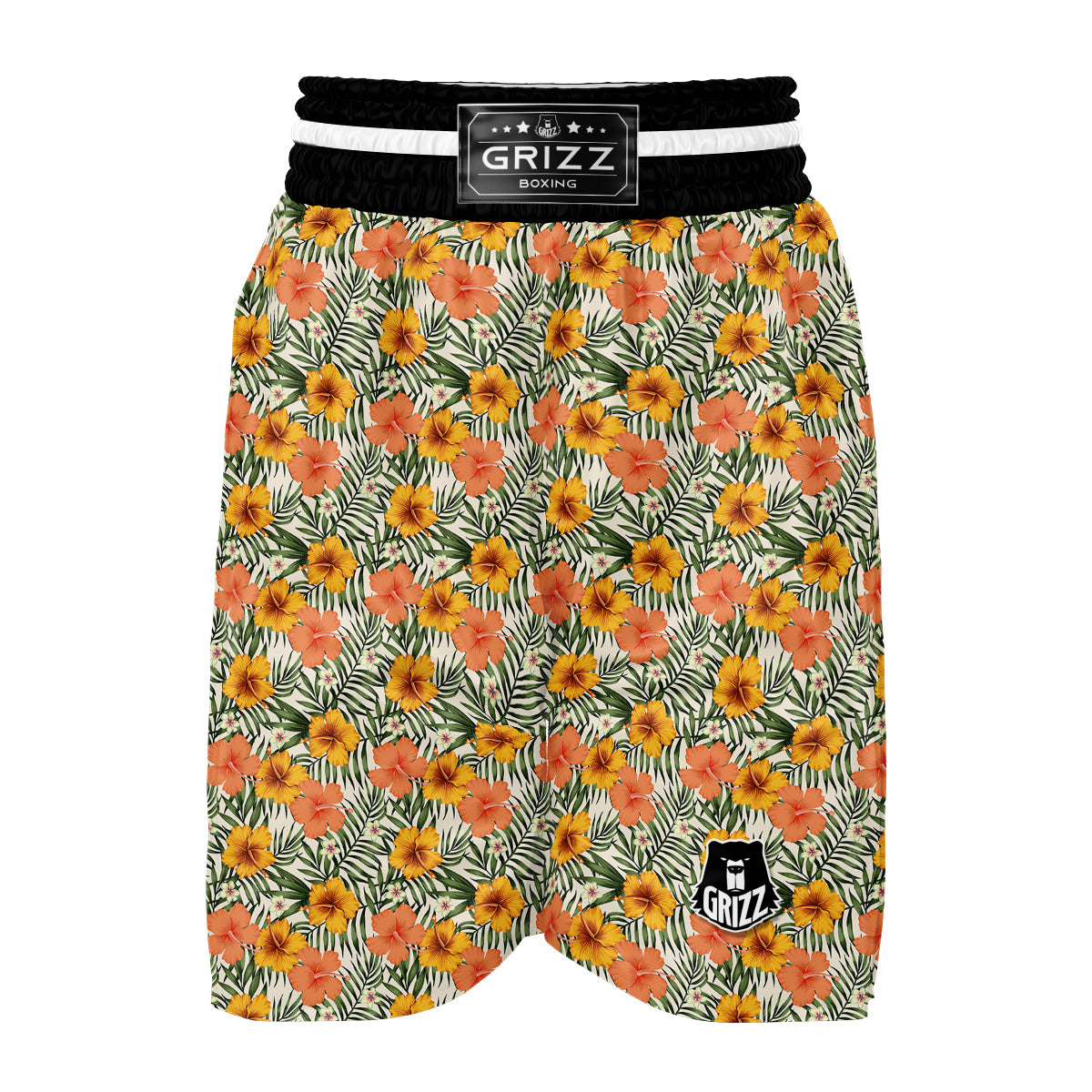 Tropical Plumeria Boxing Shorts-grizzshop
