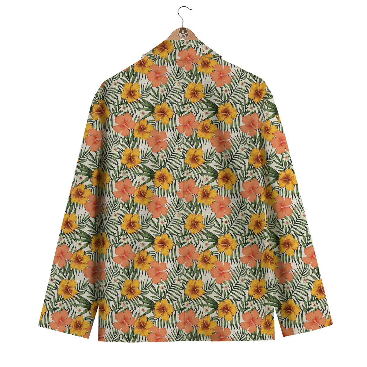 Tropical Plumeria Men's Blazer-grizzshop