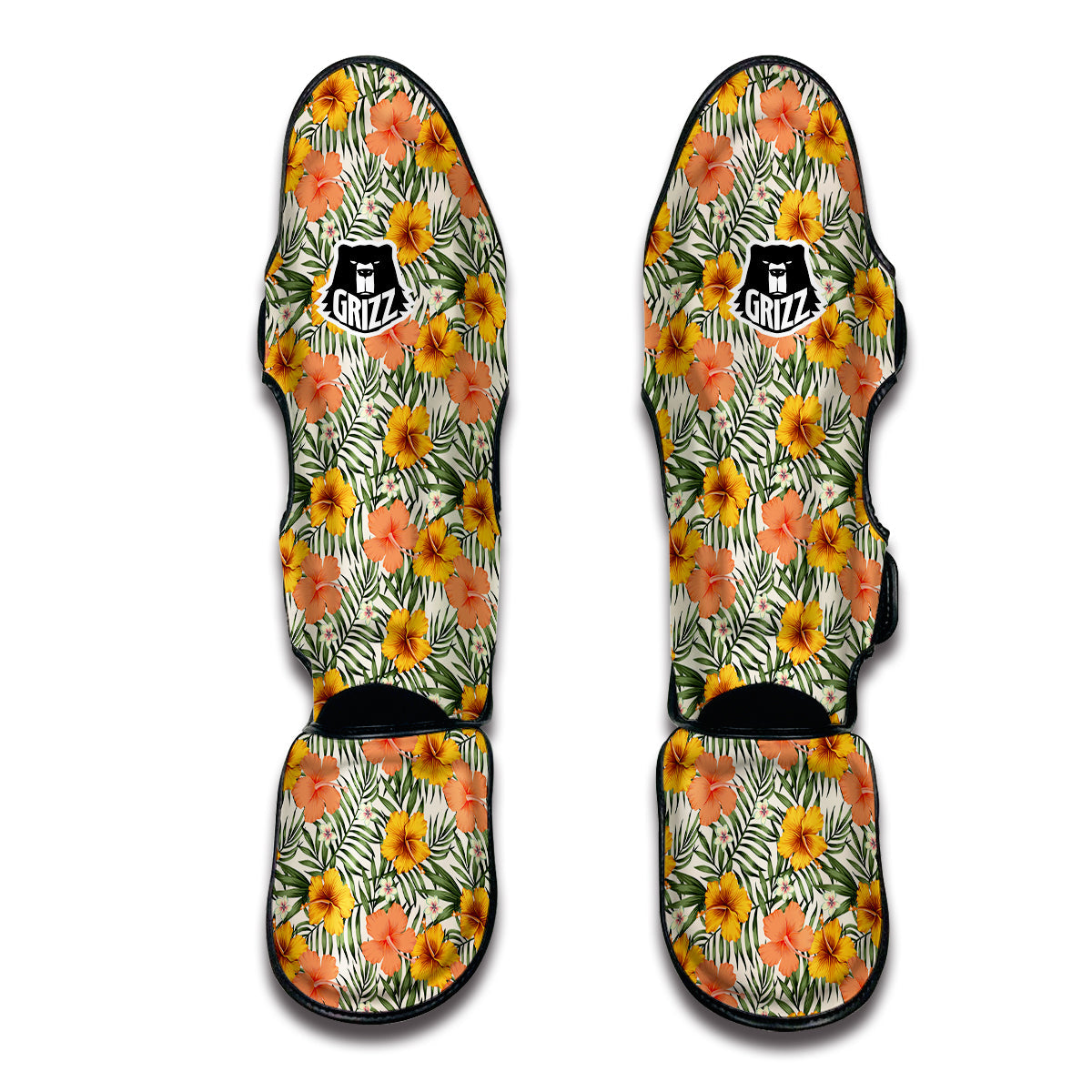 Tropical Plumeria Muay Thai Shin Guards-grizzshop