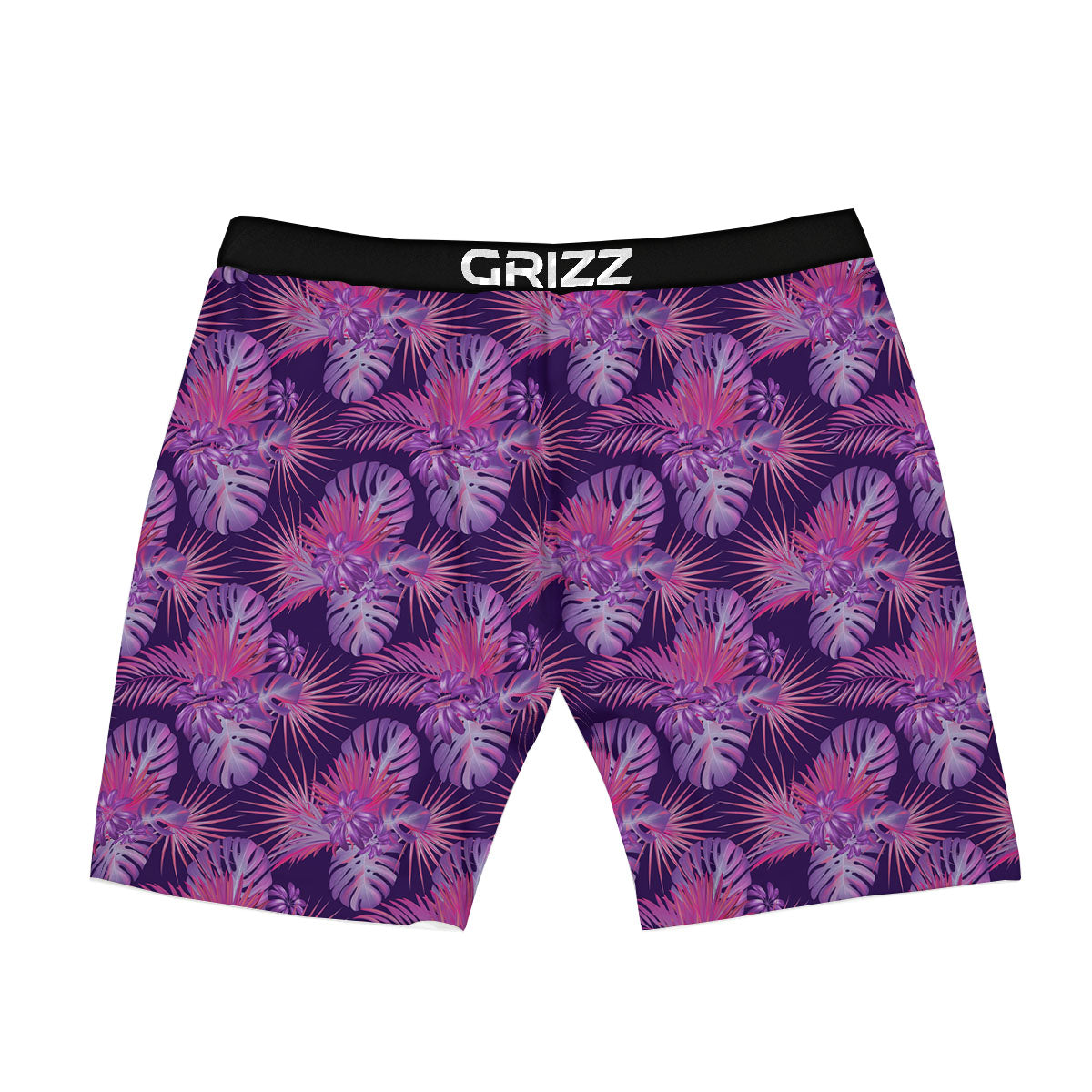 Tropical Purple Print Pattern Boxer Briefs-grizzshop