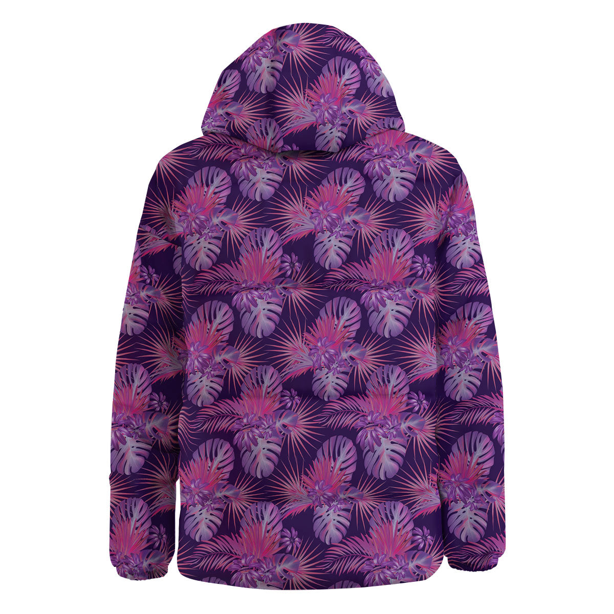 Tropical Purple Print Pattern Down Jacket-grizzshop