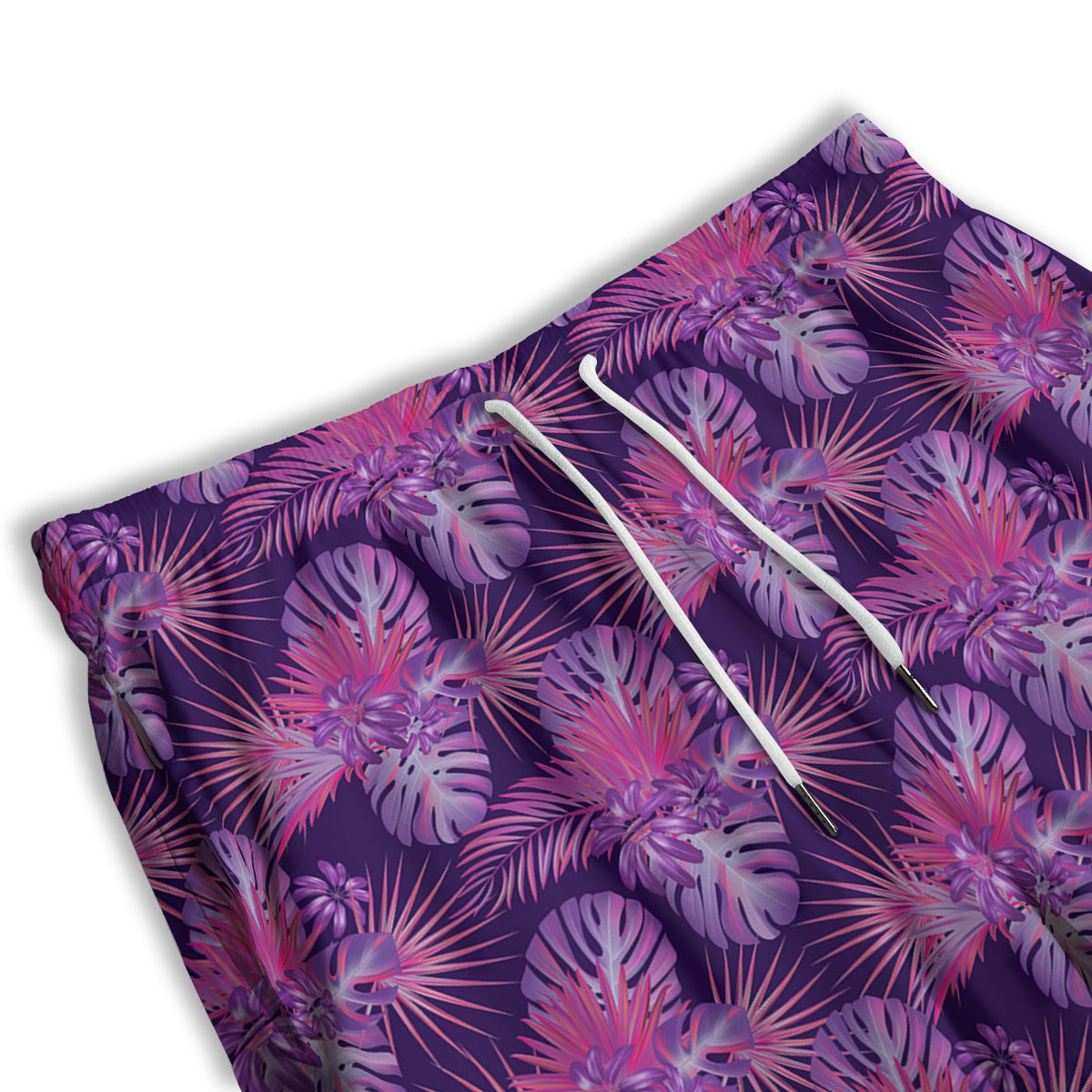 Tropical Purple Print Pattern Men's Athletic Shorts-grizzshop