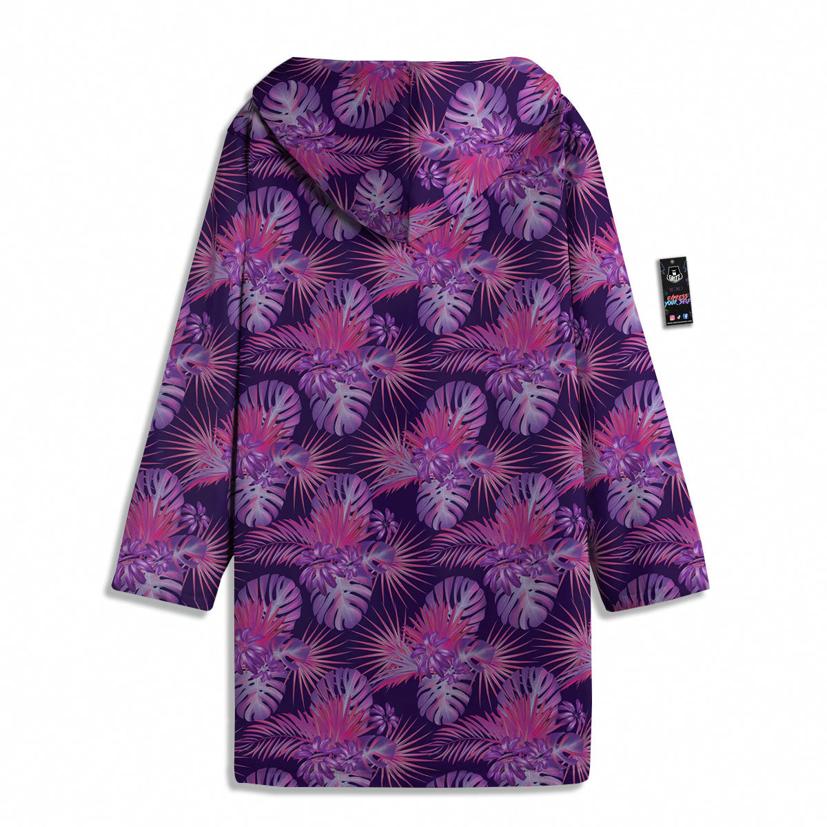 Tropical Purple Print Pattern Men's Windbreaker Jacket-grizzshop