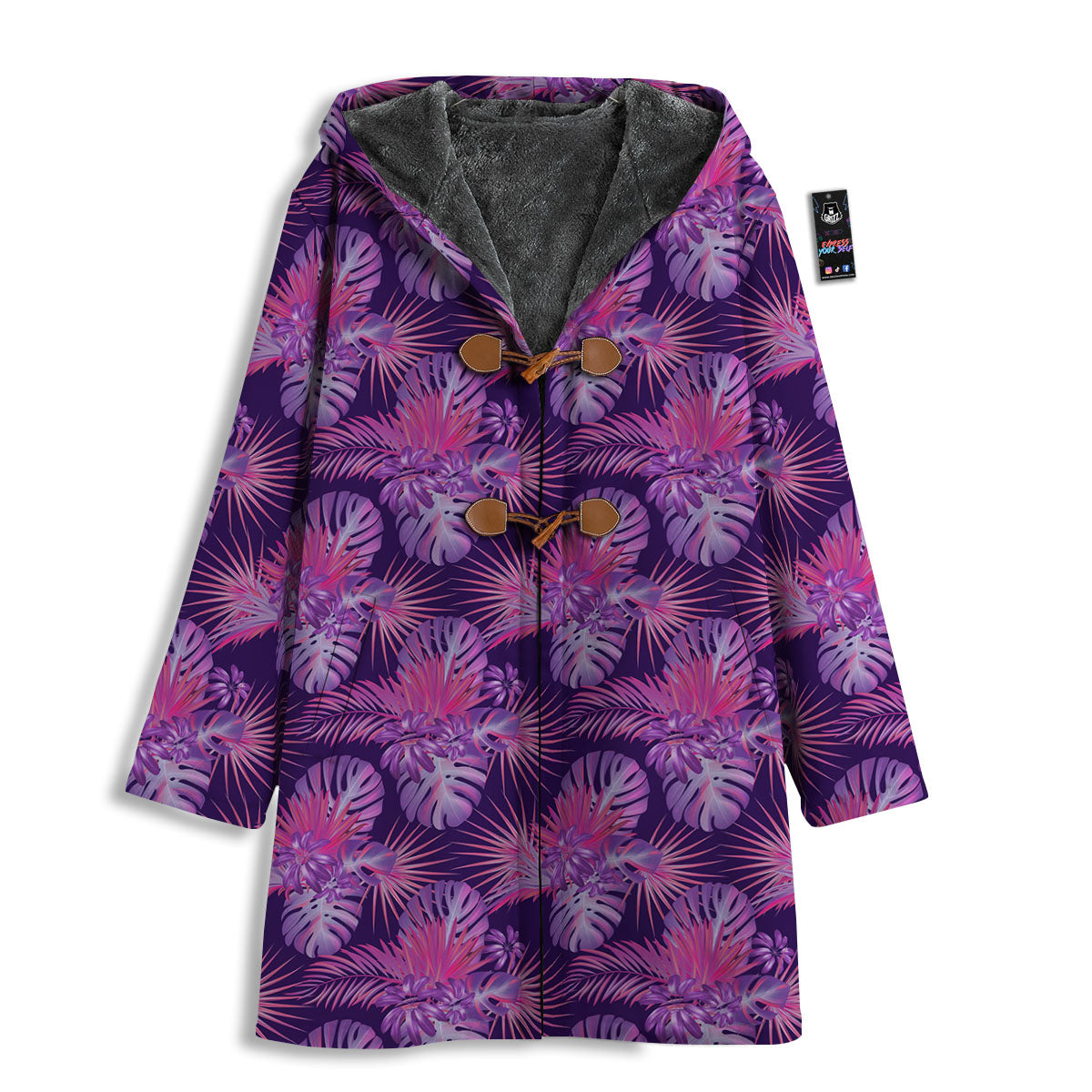 Tropical Purple Print Pattern Men's Windbreaker Jacket-grizzshop