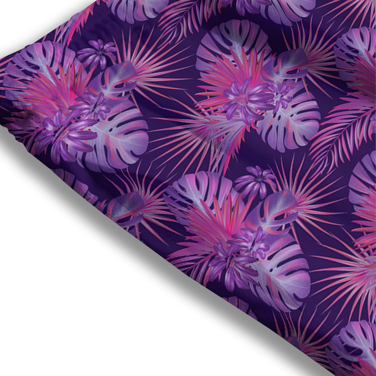 Tropical Purple Print Pattern Mesh Shorts-grizzshop