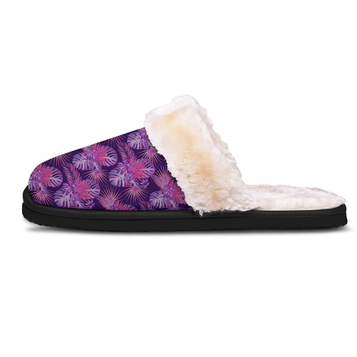 Tropical Purple Print Pattern Slippers-grizzshop