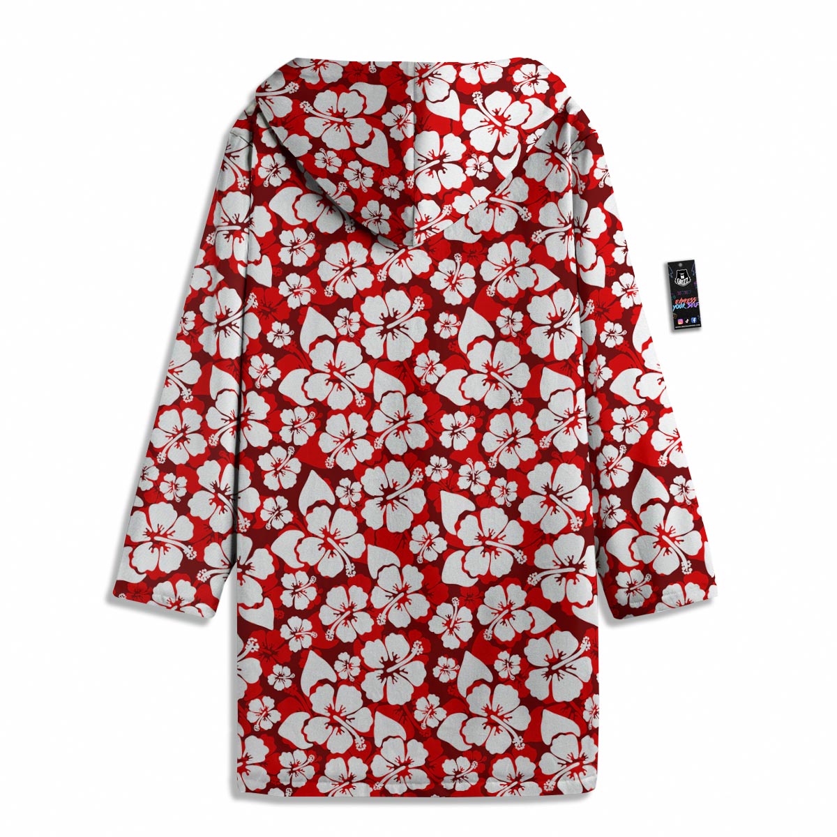 Tropical Red Hawaiian Print Pattern Men's Windbreaker Jacket-grizzshop