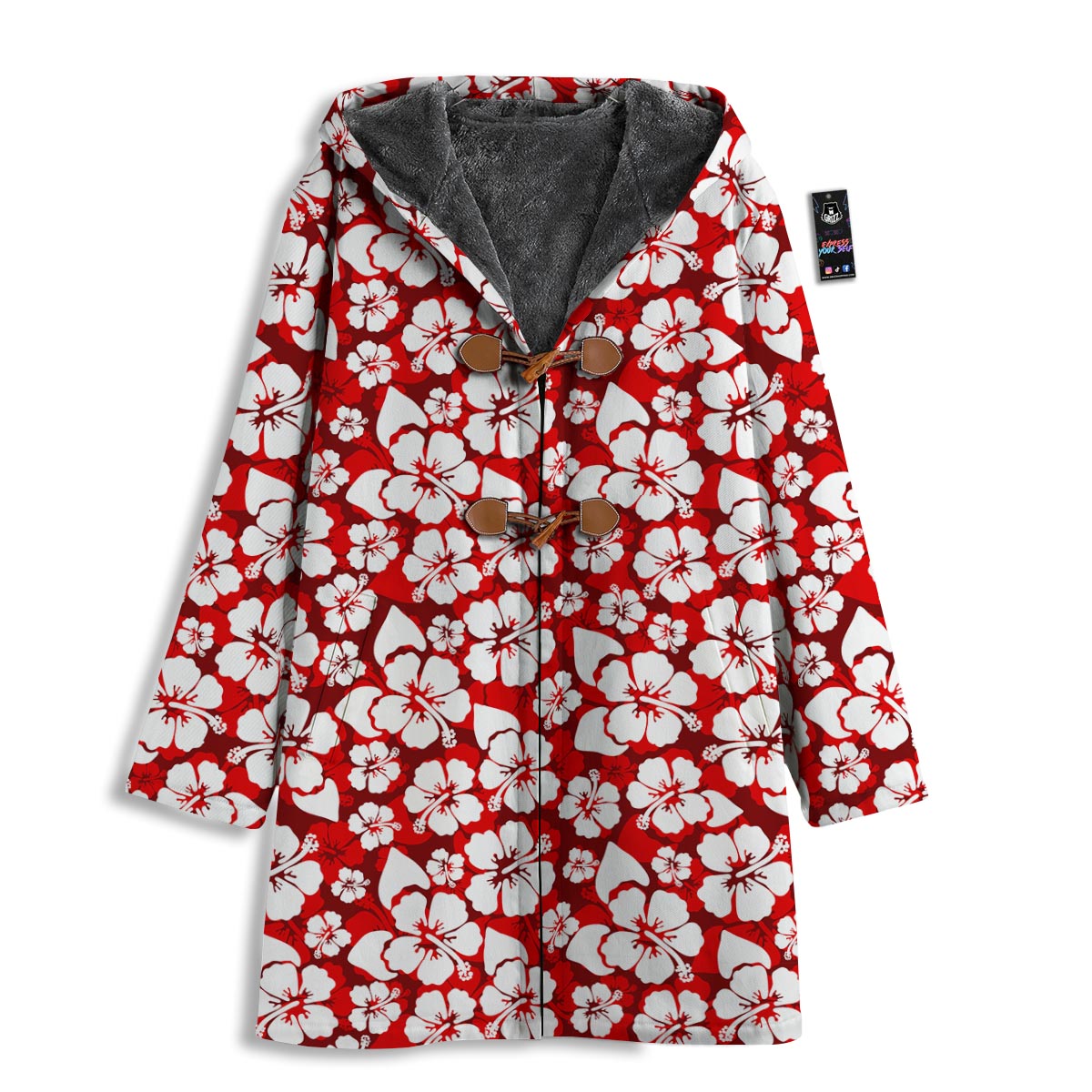 Tropical Red Hawaiian Print Pattern Men's Windbreaker Jacket-grizzshop