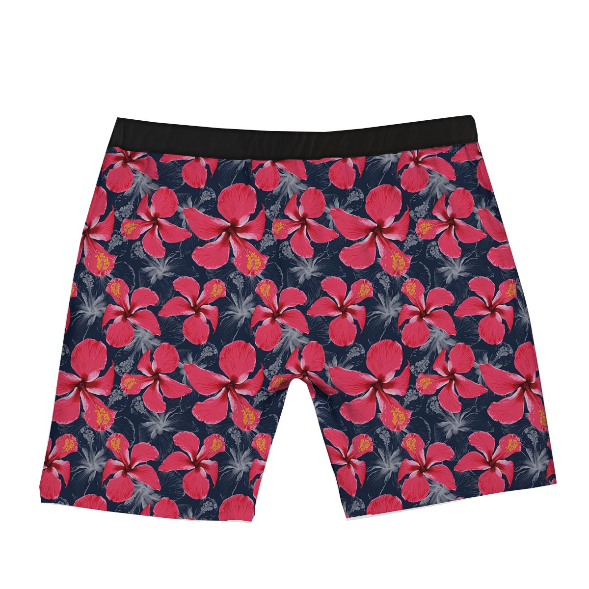 Tropical Red Hibiscus Print Pattern Boxer Briefs-grizzshop