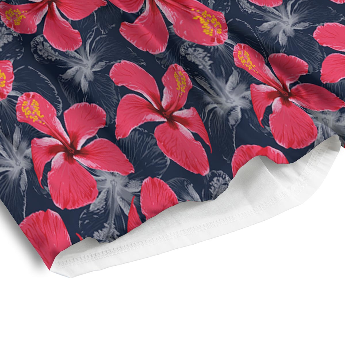 Tropical Red Hibiscus Print Pattern Men's Athletic Shorts-grizzshop