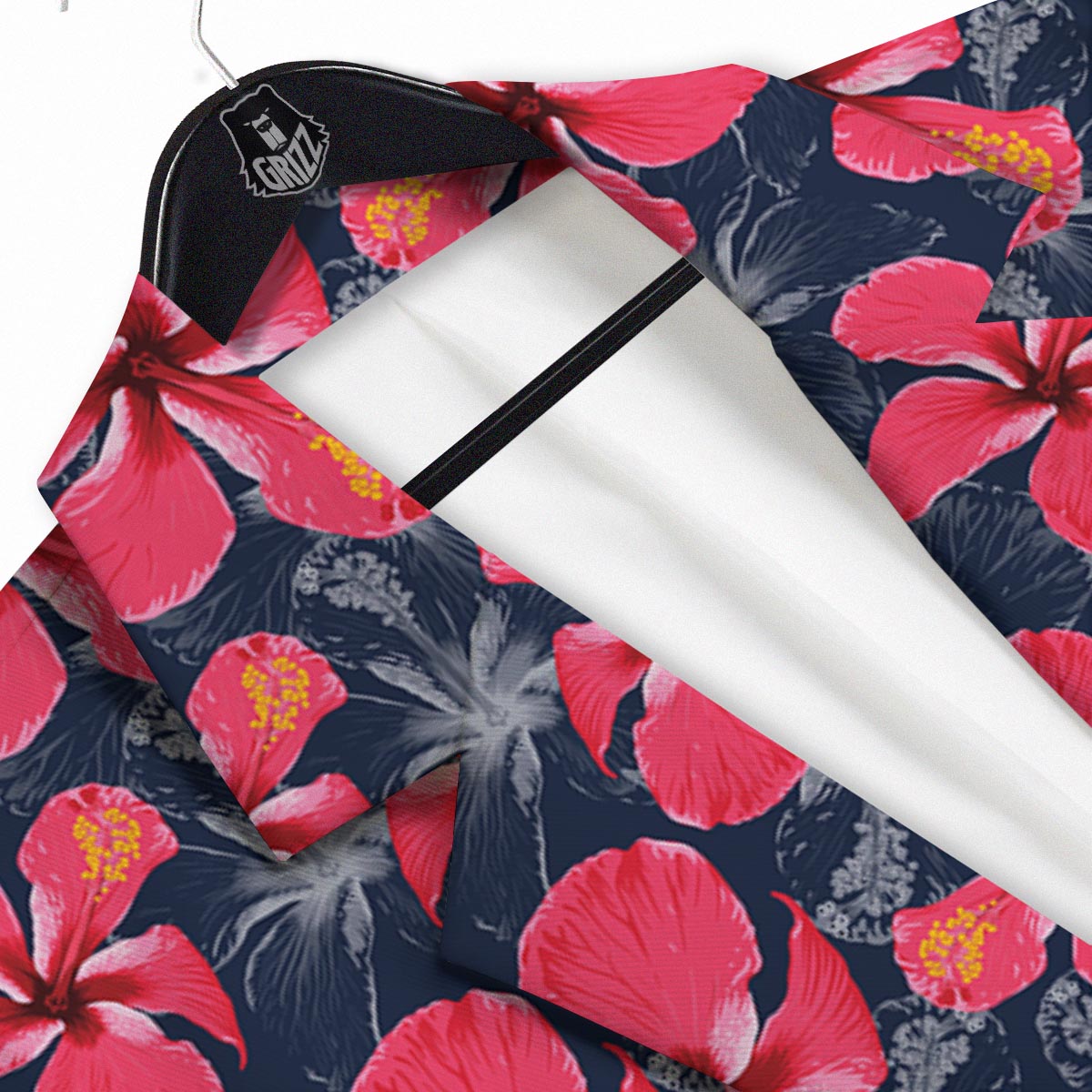 Tropical Red Hibiscus Print Pattern Men's Sport Coat-grizzshop