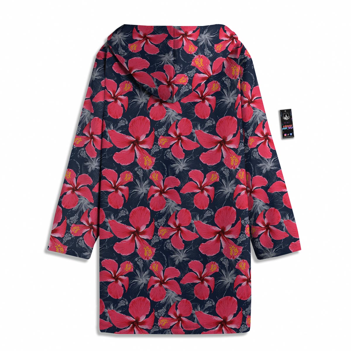 Tropical Red Hibiscus Print Pattern Men's Windbreaker Jacket-grizzshop