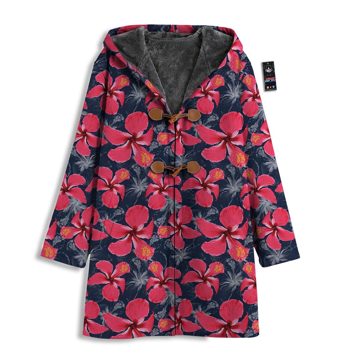Tropical Red Hibiscus Print Pattern Men's Windbreaker Jacket-grizzshop
