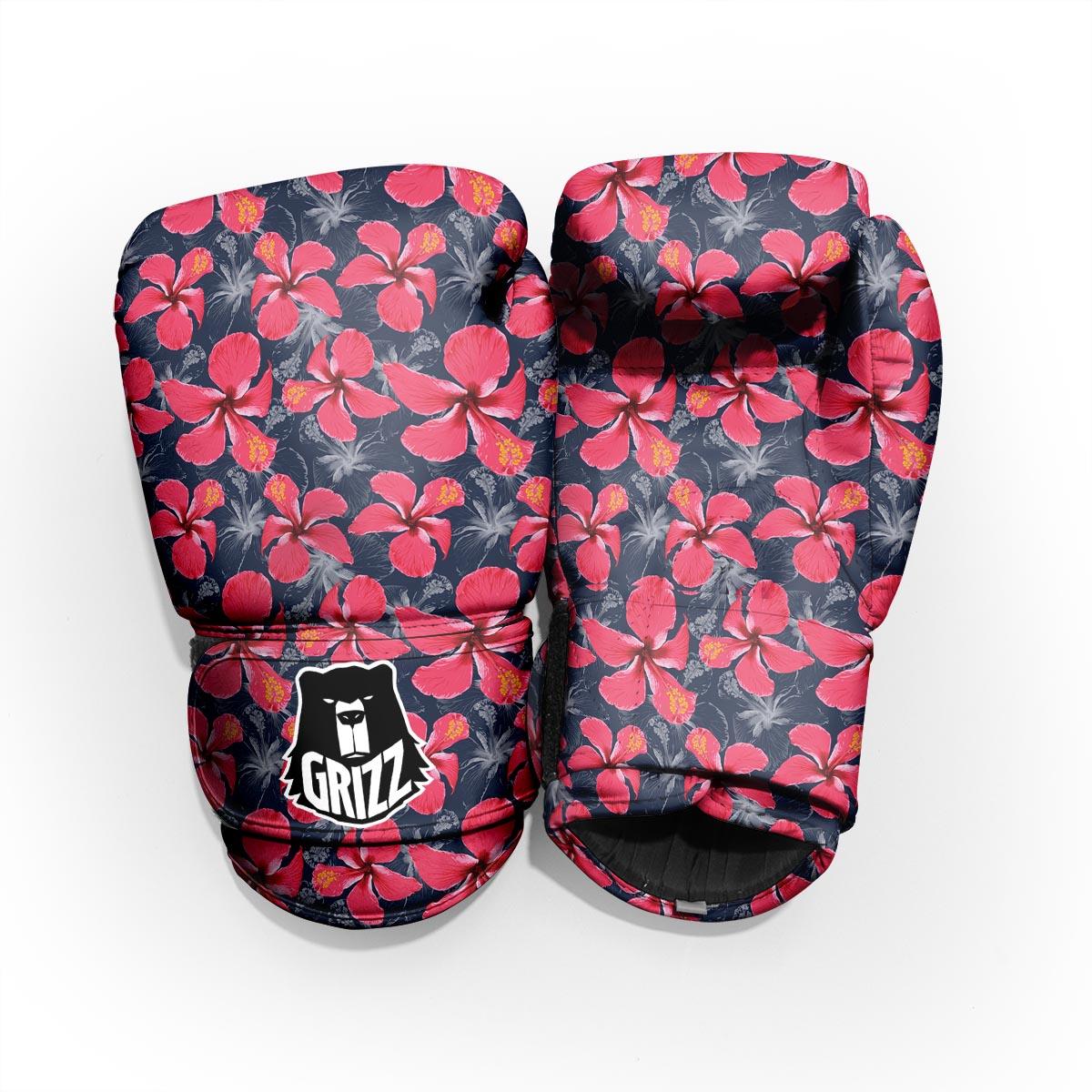 Tropical Red Hibiscus Print Pattern Pro Boxing Glove